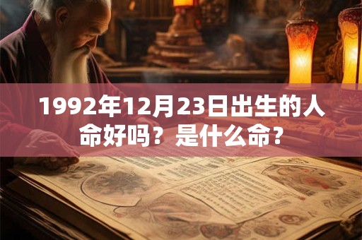 1992年12月23日出生的人命好吗?是什么命? 1992年12月23日出生的人命好吗?是什么命?