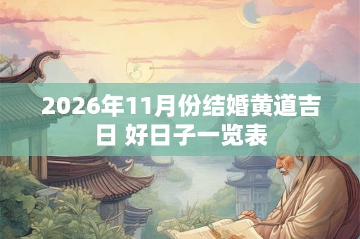 2026年11月份结婚黄道吉日 好日子一览表