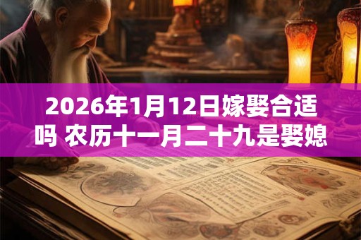 2026年1月12日嫁娶合适吗 农历十一月二十九是娶媳妇吉日吗