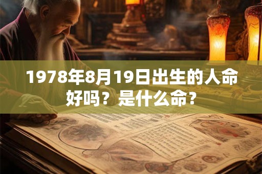 1978年8月19日出生的人命好吗？是什么命？