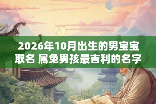 2026年10月出生的男宝宝取名 属兔男孩最吉利的名字