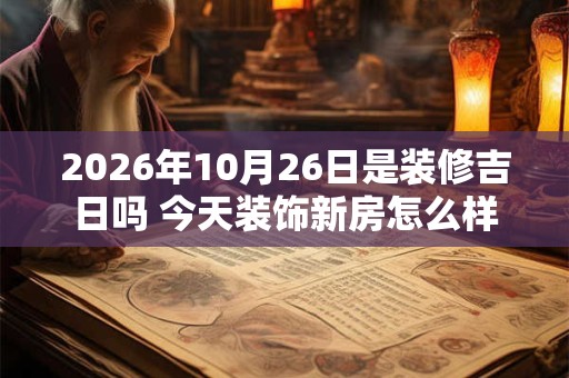 2026年10月26日是装修吉日吗 今天装饰新房怎么样