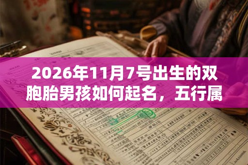 2026年11月7号出生的双胞胎男孩如何起名，五行属什么