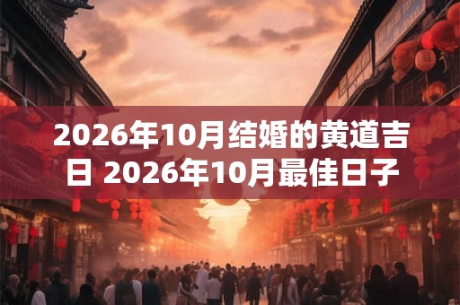 2026年10月结婚的黄道吉日 2026年10月最佳日子
