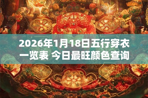 2026年1月18日五行穿衣一览表 今日最旺颜色查询