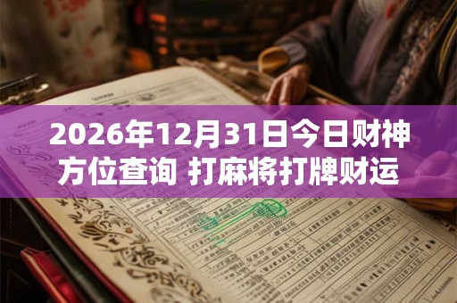 2026年12月31日今日财神方位查询 打麻将打牌财运方位！