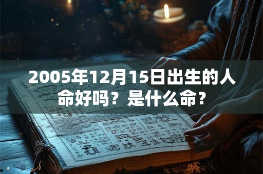 2005年12月15日出生的人命好吗?是什么命? 2005年12月15日出生的人命好吗?是什么命?