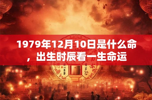 1979年12月10日是什么命，出生时辰看一生命运