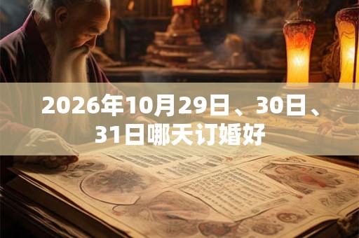 2026年10月29日、30日、31日哪天订婚好