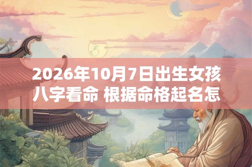 2026年10月7日出生女孩八字看命 根据命格起名怎么取