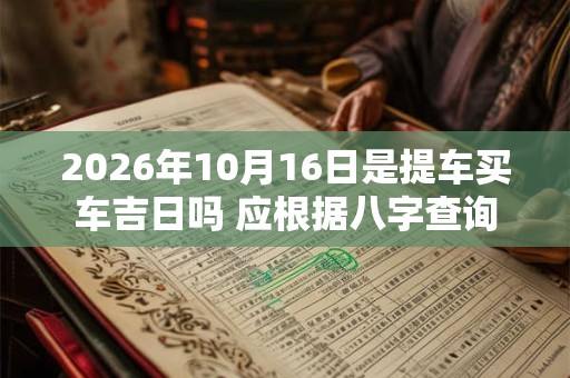 2026年10月16日是提车买车吉日吗 应根据八字查询 2026年10月16日是提车买车吉日吗 应根据八字查询