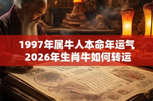 1997年属牛人本命年运气 2026年生肖牛如何转运