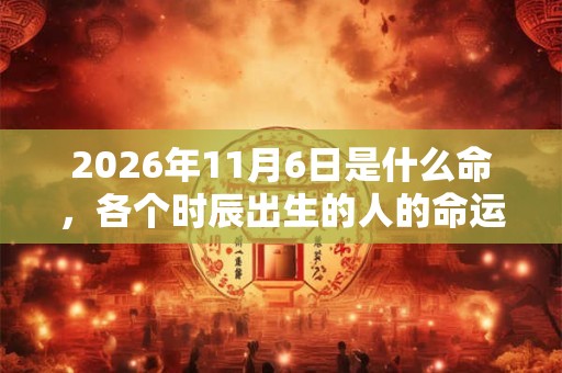 2026年11月6日是什么命，各个时辰出生的人的命运