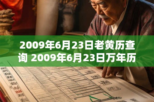 2009年6月23日老黄历查询 2009年6月23日万年历黄道吉日