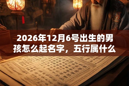 2026年12月6号出生的男孩怎么起名字,五行属什么 2026年12月6号出生的男孩怎么起名字,五行属什么