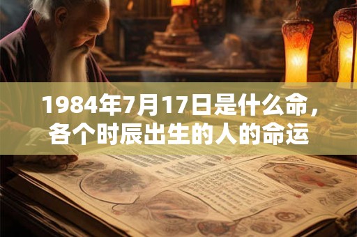 1984年7月17日是什么命,各个时辰出生的人的命运 1984年7月17日是什么命,各个时辰出生的人的命运