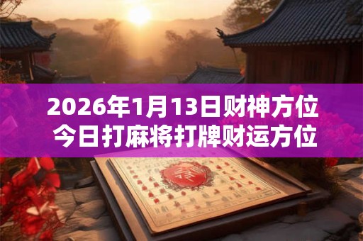 2026年1月13日财神方位 今日打麻将打牌财运方位! 2026年1月13日财神方位 今日打麻将打牌财运方位!