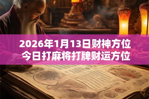 2026年1月13日财神方位 今日打麻将打牌财运方位！