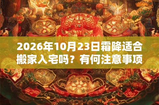 2026年10月23日霜降适合搬家入宅吗？有何注意事项？