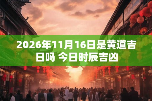 2026年11月16日是黄道吉日吗 今日时辰吉凶