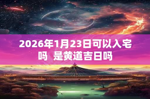 2026年1月23日可以入宅吗  是黄道吉日吗