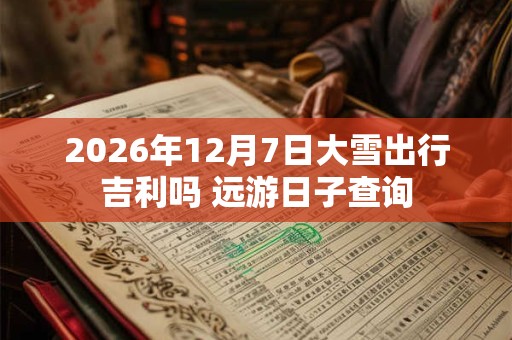 2026年12月7日大雪出行吉利吗 远游日子查询