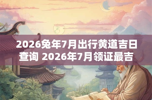 2026兔年7月出行黄道吉日查询 2026年7月领证最吉利的日子