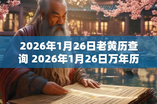 2026年1月26日老黄历查询 2026年1月26日万年历黄道吉日