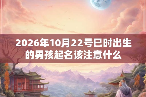 2026年10月22号巳时出生的男孩起名该注意什么 2026年10月22号巳时出生的男孩起名该注意什么