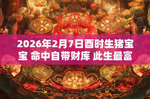 2026年2月7日酉时生猪宝宝 命中自带财库 此生最富有 2026年2月7日酉时生猪宝宝 命中自带财库 此生最富有