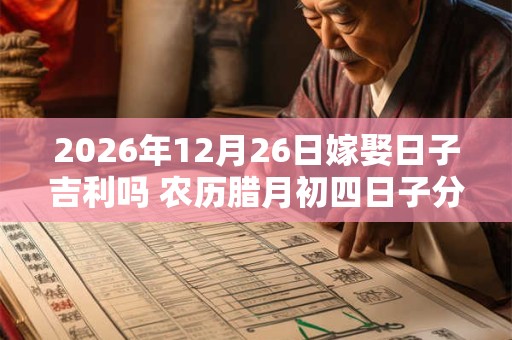 2026年12月26日嫁娶日子吉利吗 农历腊月初四日子分析