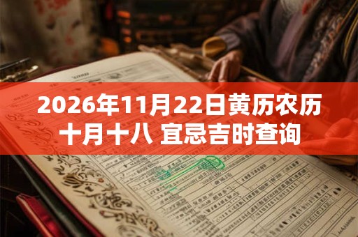 2026年11月22日黄历农历十月十八 宜忌吉时查询
