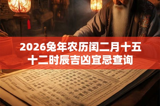 2026兔年农历闰二月十五十二时辰吉凶宜忌查询