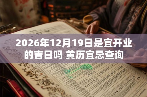 2026年12月19日是宜开业的吉日吗 黄历宜忌查询