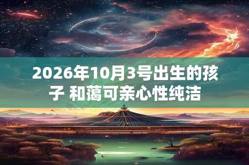 2026年10月3号出生的孩子 和蔼可亲心性纯洁