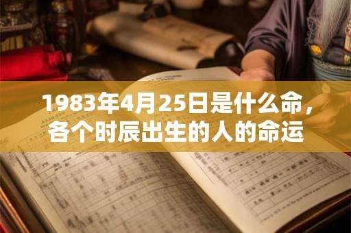 1983年4月25日是什么命,各个时辰出生的人的命运 1983年4月25日是什么命,各个时辰出生的人的命运