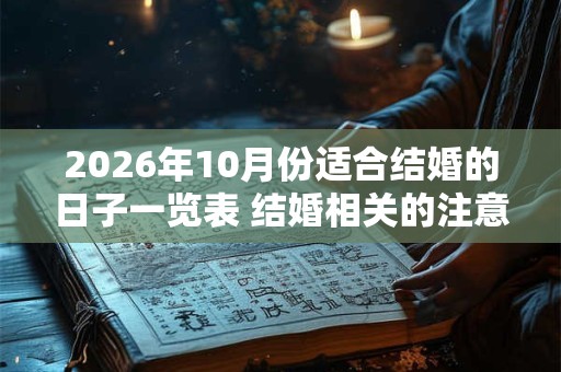 2026年10月份适合结婚的日子一览表 结婚相关的注意事项