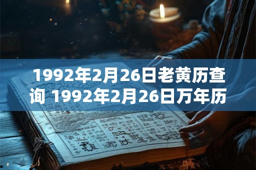 1992年2月26日老黄历查询 1992年2月26日万年历黄道吉日