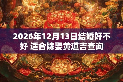 2026年12月13日结婚好不好 适合嫁娶黄道吉查询