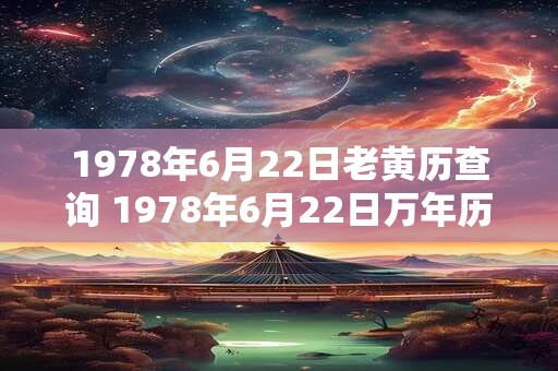 1978年6月22日老黄历查询 1978年6月22日万年历黄道吉日