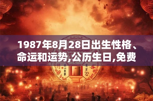 1987年8月28日出生性格、命运和运势,公历生日,免费算命 1987年8月28日出生性格、命运和运势,公历生日,免费算命