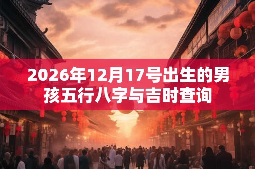 2026年12月17号出生的男孩五行八字与吉时查询
