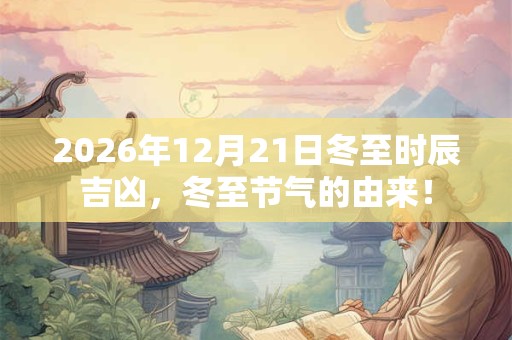 2026年12月21日冬至时辰吉凶，冬至节气的由来！