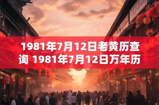 1981年7月12日老黄历查询 1981年7月12日万年历黄道吉日