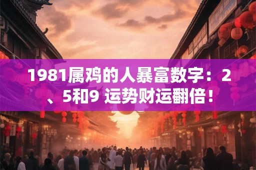 1981属鸡的人暴富数字：2、5和9 运势财运翻倍！