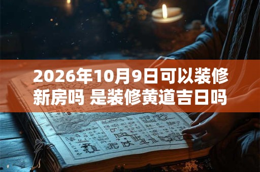 2026年10月9日可以装修新房吗 是装修黄道吉日吗