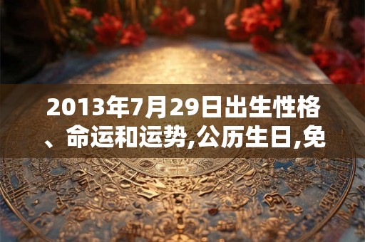 2013年7月29日出生性格、命运和运势,公历生日,免费算命
