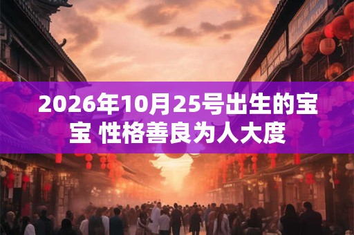 2026年10月25号出生的宝宝 性格善良为人大度