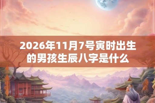 2026年11月7号寅时出生的男孩生辰八字是什么 2026年11月7号寅时出生的男孩生辰八字是什么