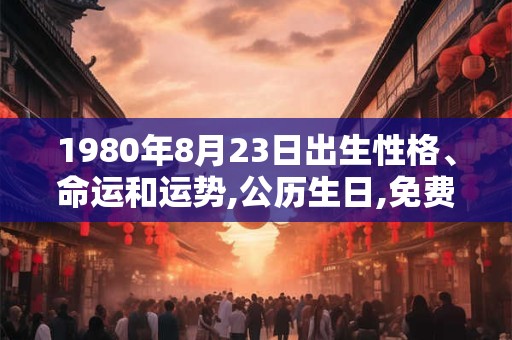 1980年8月23日出生性格、命运和运势,公历生日,免费算命 1980年8月23日出生性格、命运和运势,公历生日,免费算命